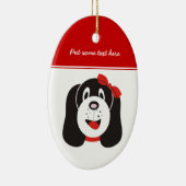 Happy alberne Welpendekoration Keramik Ornament (Rechts)