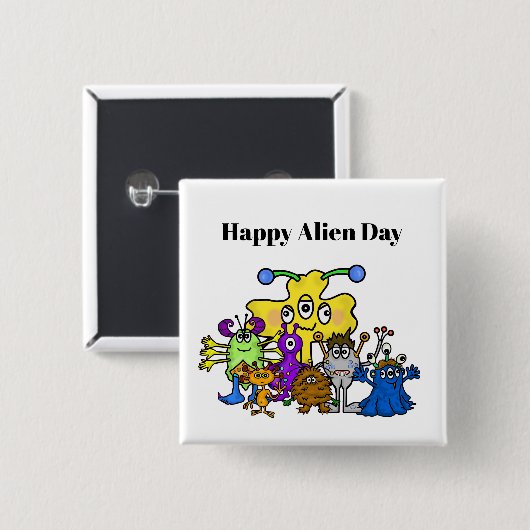 Happy Alien Day Button (Vorne & Hinten)