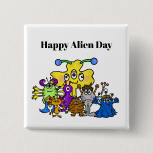 Happy Alien Day Button
