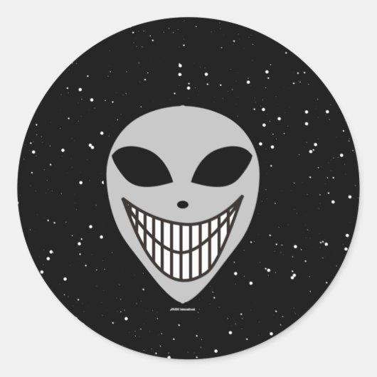 Happy Alien Rennen Science Fiction konfrontiert Runder Aufkleber (Vorderseite)