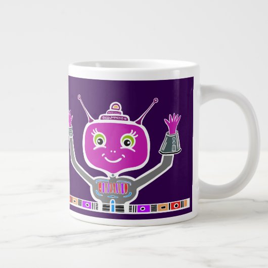 Happy Alien Robot Jumbo-Tasse (Rechts)
