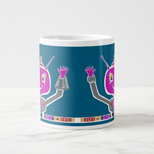 Happy Alien Robot Jumbo-Tasse