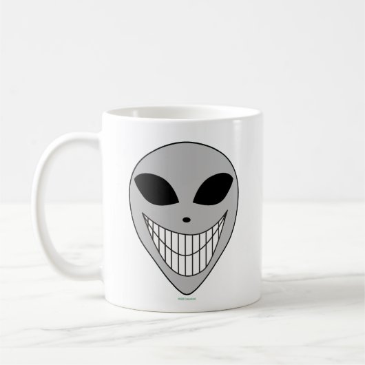 Happy Alien Smile Teeth Kosmische Science Fiction Kaffeetasse (Links)