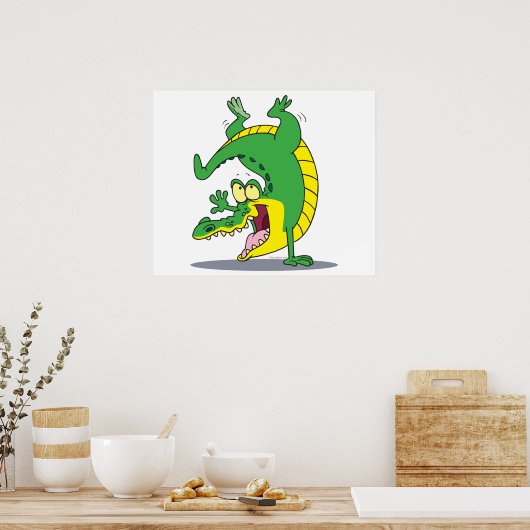 Happy Alligator Krokodil Cartoon tanzen Poster (Küche)