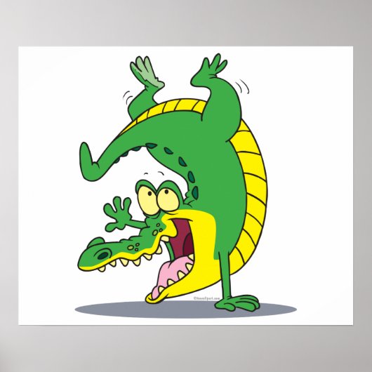 Happy Alligator Krokodil Cartoon tanzen Poster (Vorne)