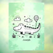 Happy Alligator mit Balloon - Niedliches Kinderzim Fensteraufkleber (Blatt 3)
