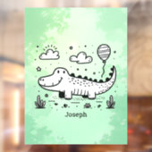 Happy Alligator mit Balloon - Niedliches Kinderzim Fensteraufkleber (Blatt 2)