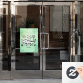 Happy Alligator mit Balloon - Niedliches Kinderzim Fensteraufkleber (Büro Tür)