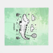 Happy Alligator mit Balloon - Niedliches Kinderzim Fleecedecke (Vorderseite (Horizontal))