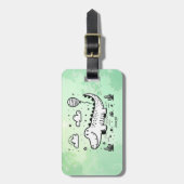 Happy Alligator mit Balloon - Niedliches Kinderzim Gepäckanhänger (Vorderseite vertikal)