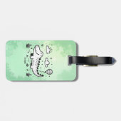 Happy Alligator mit Balloon - Niedliches Kinderzim Gepäckanhänger (Rückseite horizontal)