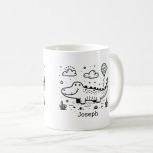 Happy Alligator mit Balloon - Niedliches Kinderzim Kaffeetasse