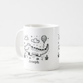 Happy Alligator mit Balloon - Niedliches Kinderzim Kaffeetasse (Vorderseite Links)