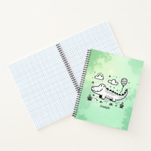 Happy Alligator mit Balloon - Niedliches Kinderzim Notizblock
