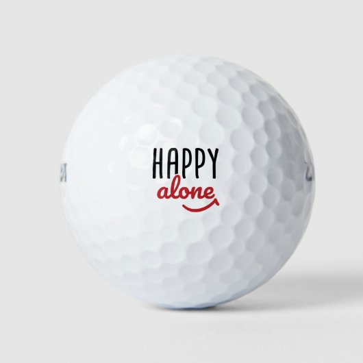 Happy Allone Single Awareness Anti-Valentine's Golfball (Vorderseite)