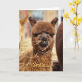 Happy Alpaca Card Karte (Gelbe Blume)