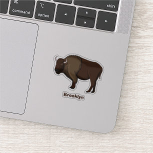 Happy American Bison Buffalo Illustration Aufkleber