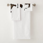 Happy American Bison Buffalo Illustration Badhandtuch Set (Insitu)