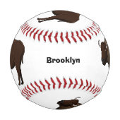 Happy American Bison Buffalo Illustration Baseball (Vorderseite)