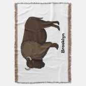 Happy American Bison Buffalo Illustration Decke (Vorderseite Vertikal)