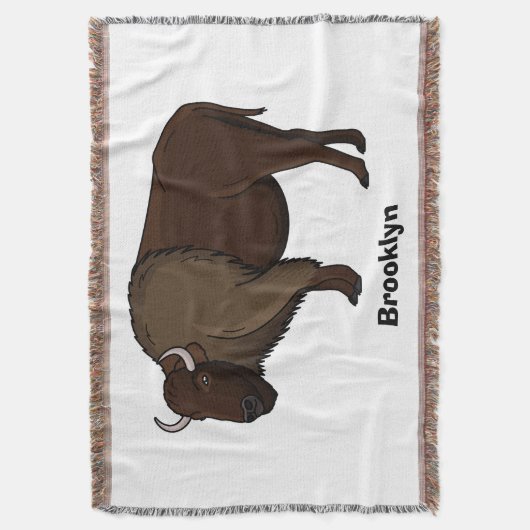 Happy American Bison Buffalo Illustration Decke (Vorderseite Vertikal)