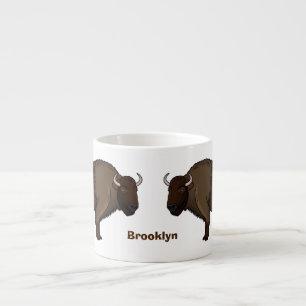 Happy American Bison Buffalo Illustration Espressotasse