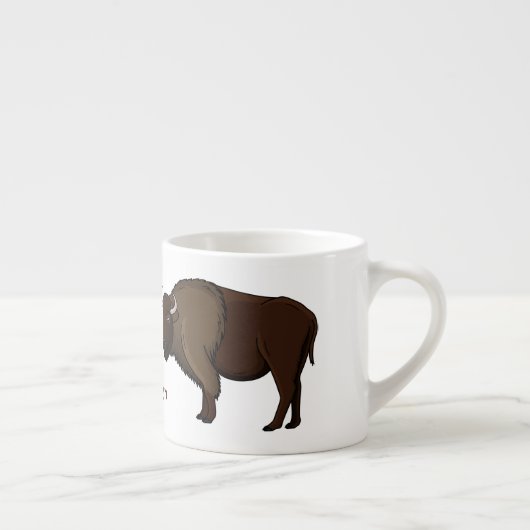 Happy American Bison Buffalo Illustration Espressotasse (Rechts)