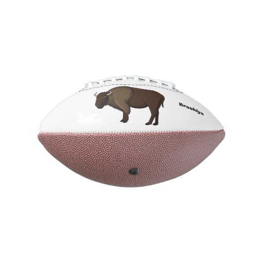 Happy American Bison Buffalo Illustration Football (Gedreht 270)
