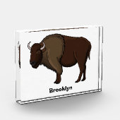 Happy American Bison Buffalo Illustration Fotoblock (Links)