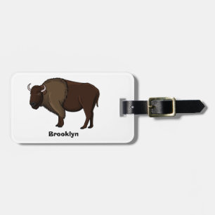Happy American Bison Buffalo Illustration Gepäckanhänger