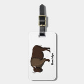 Happy American Bison Buffalo Illustration Gepäckanhänger (Vorderseite vertikal)