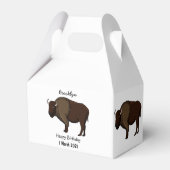 Happy American Bison Buffalo Illustration Geschenkschachtel (Rückseite)