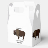 Happy American Bison Buffalo Illustration Geschenkschachtel (Geöffnet)
