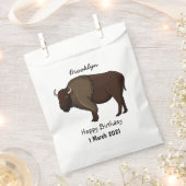 Happy American Bison Buffalo Illustration Geschenktütchen (Ausgeschnitten)