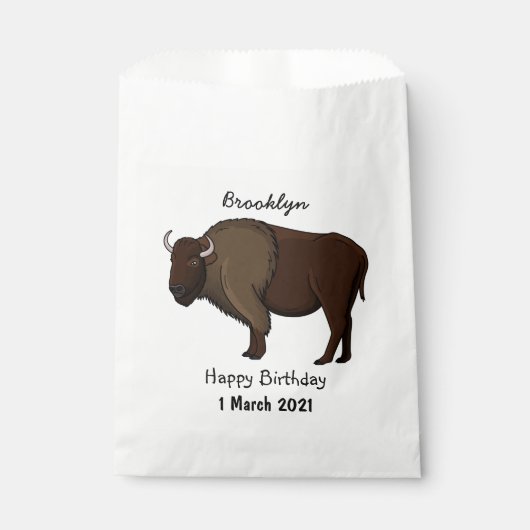 Happy American Bison Buffalo Illustration Geschenktütchen (Vorderseite)