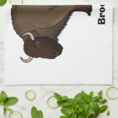 Happy American Bison Buffalo Illustration Geschirrtuch (Gefaltet)