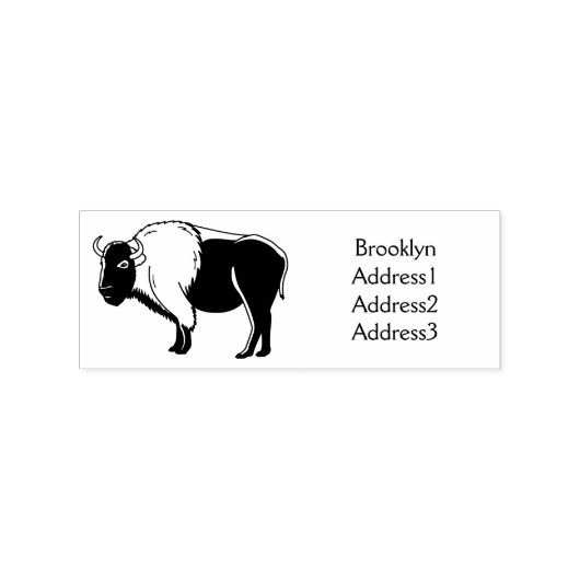 Happy American Bison Buffalo Illustration Gummistempel (Prägung)