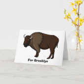 Happy American Bison Buffalo Illustration Karte (Gelbe Blume)