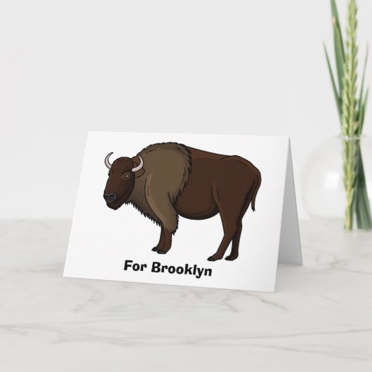 Happy American Bison Buffalo Illustration Karte (Vorderseite)