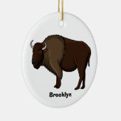 Happy American Bison Buffalo Illustration Keramik Ornament (Rechts)
