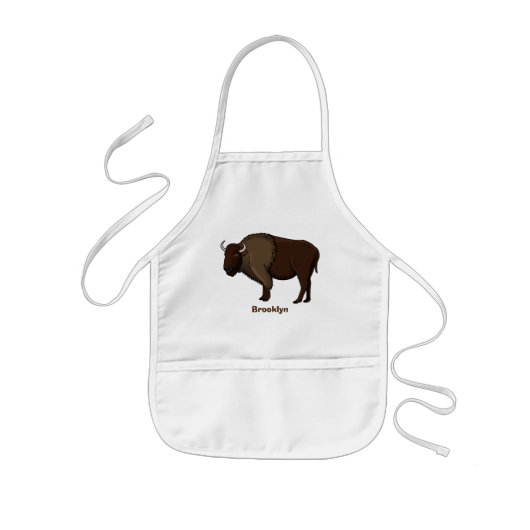 Happy American Bison Buffalo Illustration Kinderschürze (Vorne)