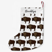 Happy American Bison Buffalo Illustration Kleiner Weihnachtsstrumpf (Rückseite)