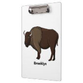 Happy American Bison Buffalo Illustration Klemmbrett (Links)