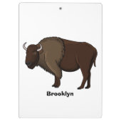 Happy American Bison Buffalo Illustration Klemmbrett (Rückseite)