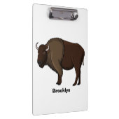 Happy American Bison Buffalo Illustration Klemmbrett (Rechts)