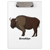 Happy American Bison Buffalo Illustration Klemmbrett (Vorderseite)