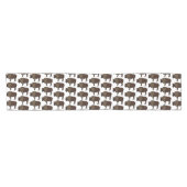 Happy American Bison Buffalo Illustration Kurzer Tischläufer (Horizontal)