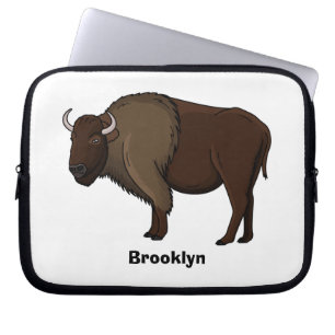 Happy American Bison Buffalo Illustration Laptopschutzhülle