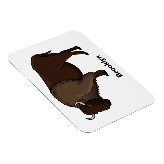 Happy American Bison Buffalo Illustration Magnet (Rechte Seite)