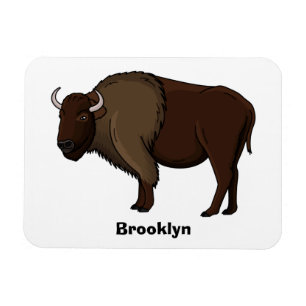 Happy American Bison Buffalo Illustration Magnet